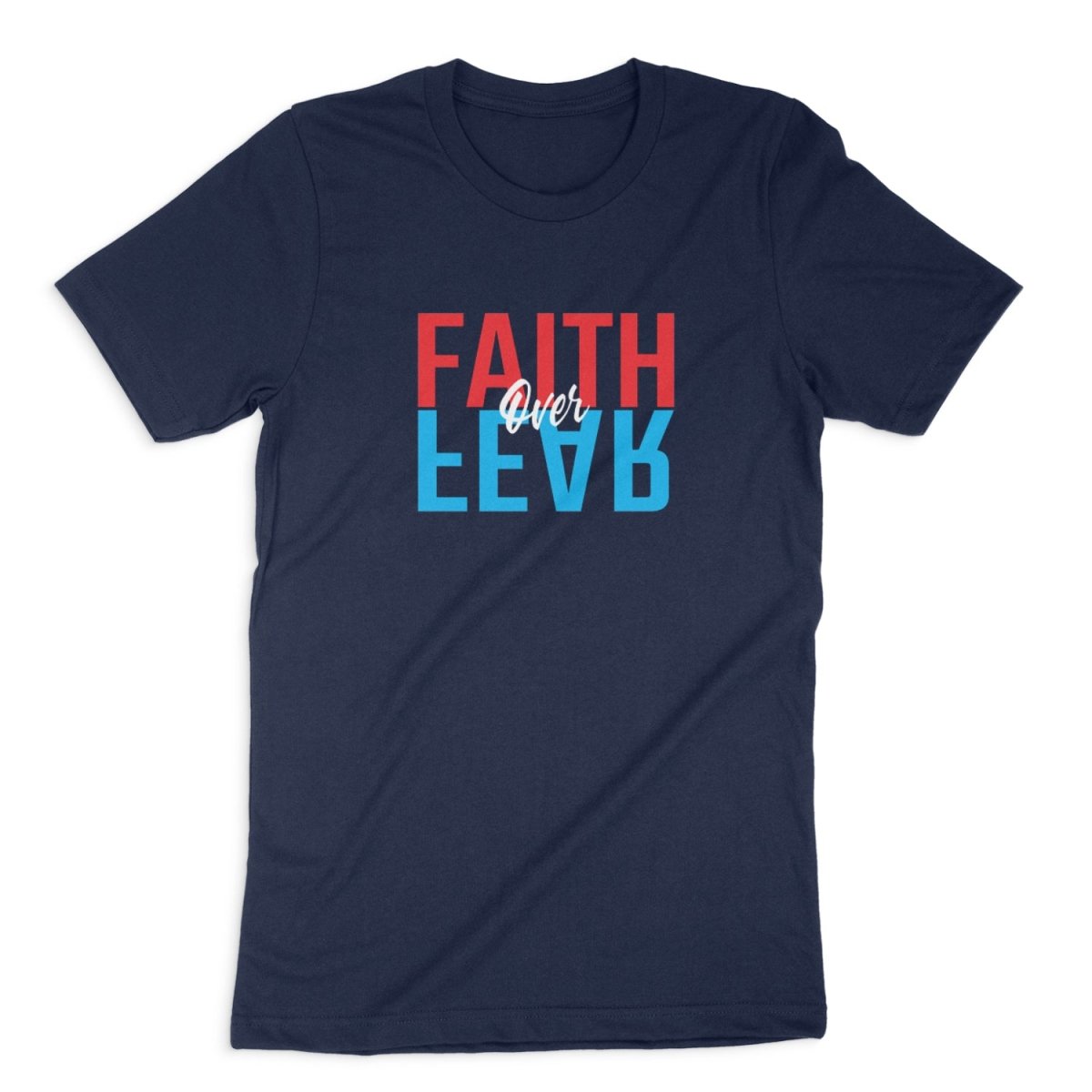 "Faith Over Fear" Tee (Navy) - The Crown Him Brand