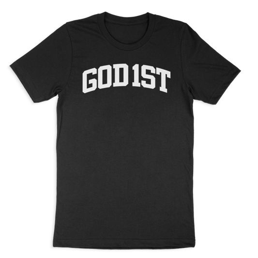 "God 1st Arch" Tee (Black) - The Crown Him Brand