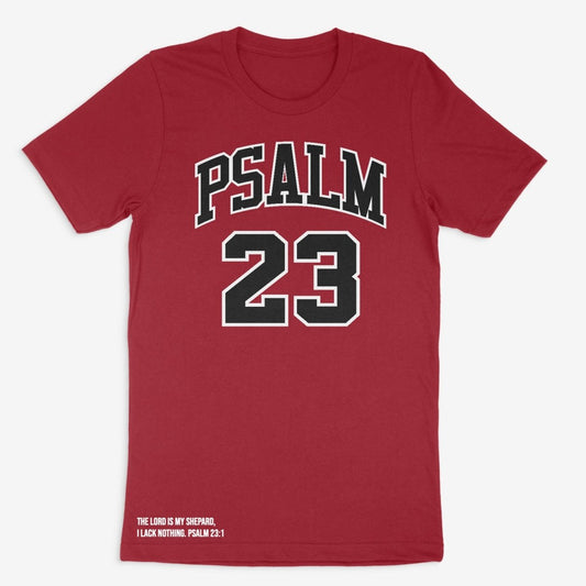 "Psalm 23" Tee (Red) - The Crown Him Brand