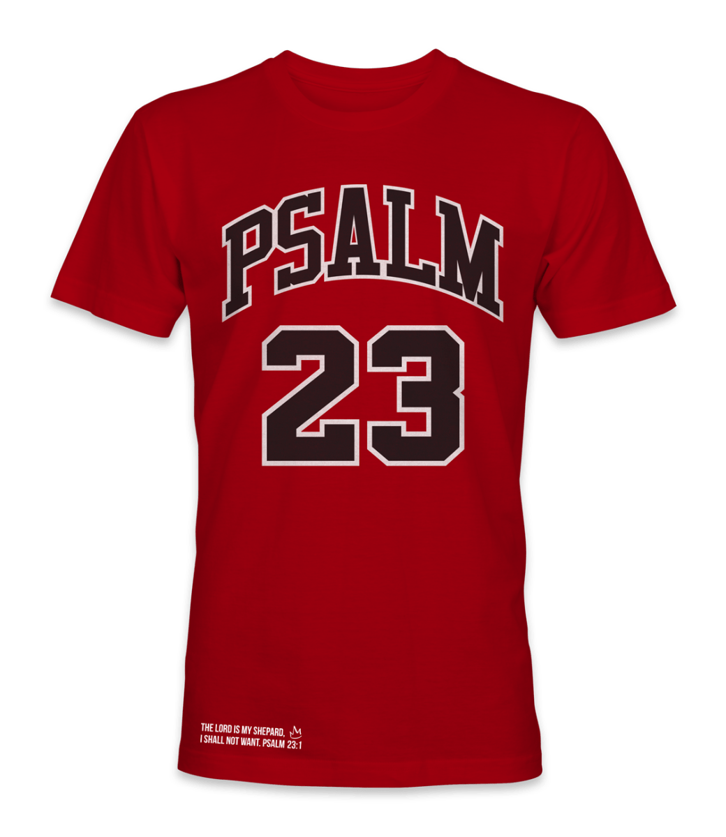 "Psalm 23" Tee (Red) - The Crown Him Brand