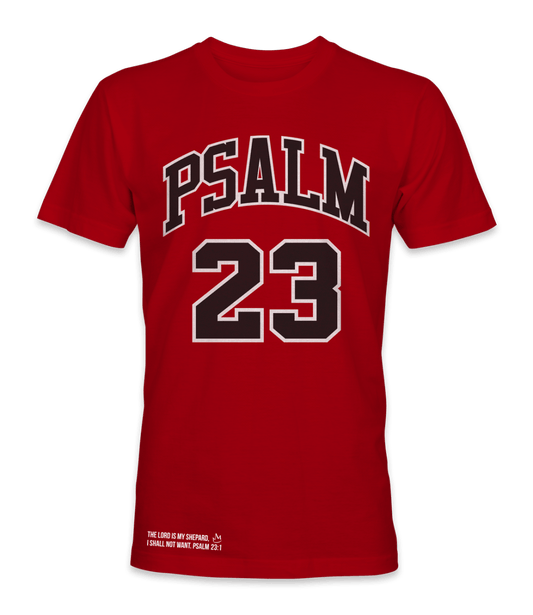 "Psalm 23" Tee (Red) - The Crown Him Brand